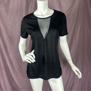 Cascade Sport Women’s Athletic Sheer V Neck Short Sleeve Shirt M – Black